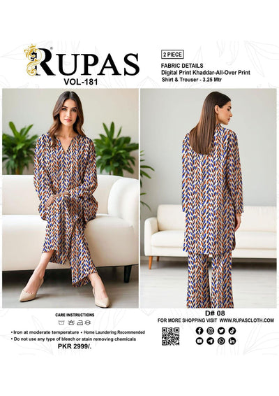 Marwa.pk – Rupas Vol-181 | 2-Piece Khaddar Digital Print Suit